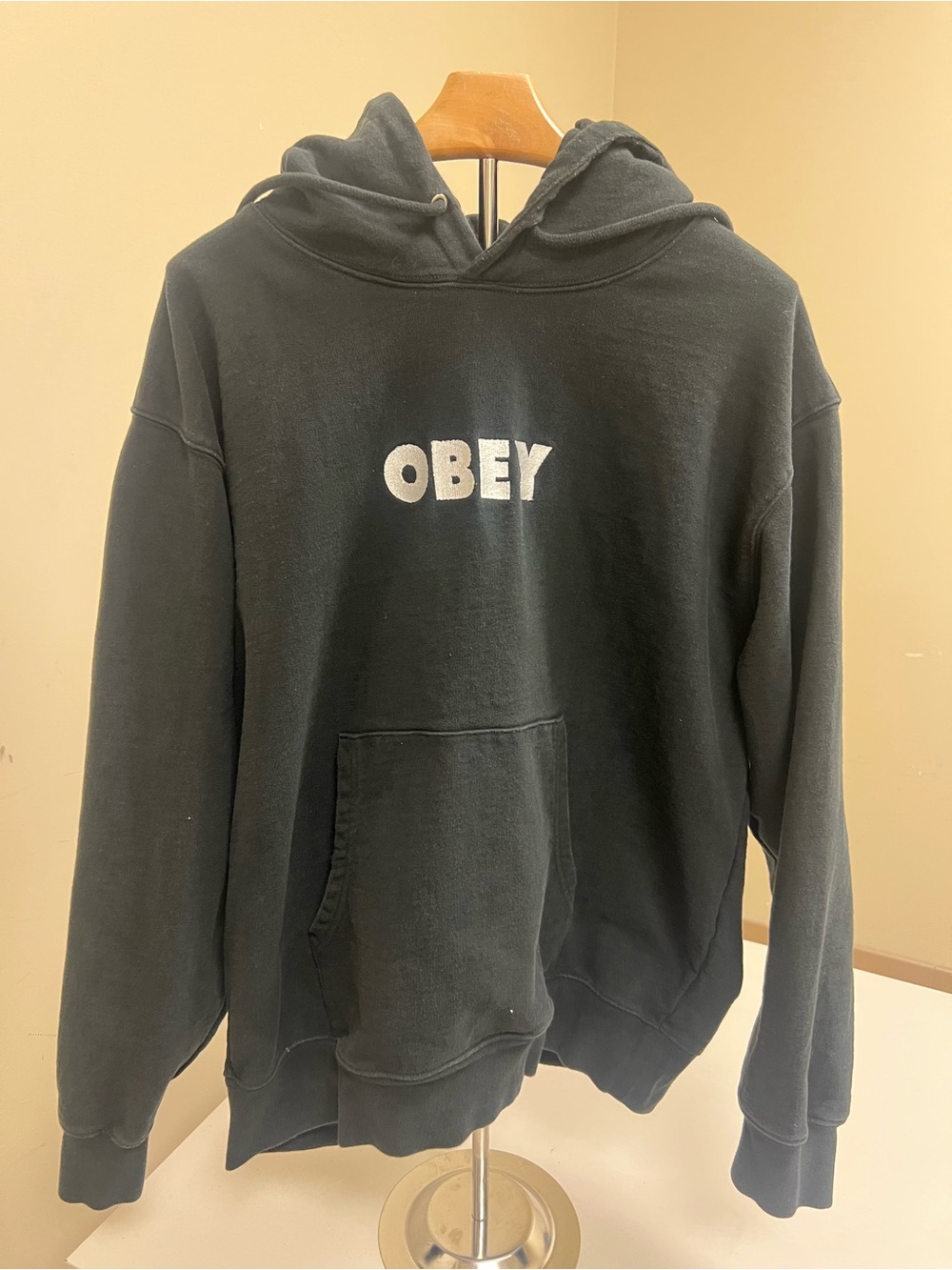 Obey Black Hoodie with White Logo